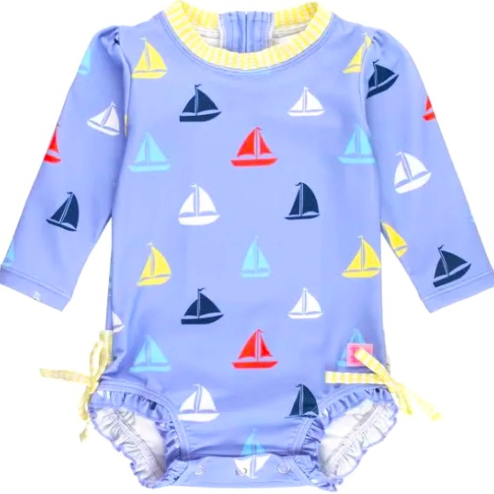 NWT Ruffle Butts Long Sleeve Rash Guard 3-6M